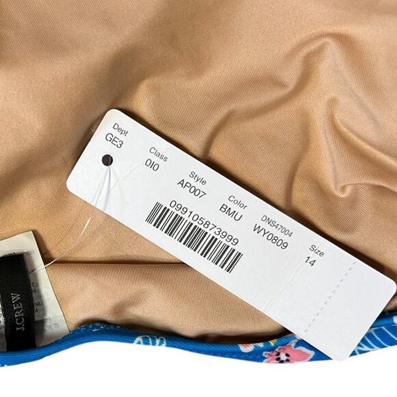 NWT J. CREW Eco Aloha Lace Back Tank One Piece Bathing Swim Suit Women's Size 14 - Picture 8 of 10